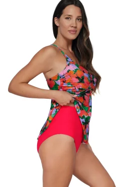 Plus Size|Wire-Free<Sunsets Escape Hummingbird Cove Tori Tankini Top
