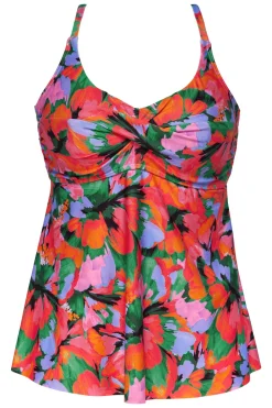 Plus Size|Wire-Free<Sunsets Escape Hummingbird Cove Tori Tankini Top