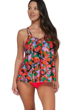 Plus Size|Wire-Free<Sunsets Escape Hummingbird Cove Sadie Tankini Top