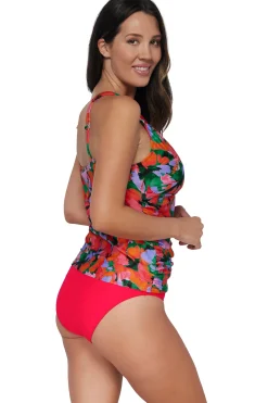 Plus Size|Underwire<Sunsets Escape Hummingbird Cove Emerson Tankini Top