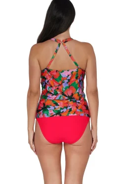Plus Size|Underwire<Sunsets Escape Hummingbird Cove Emerson Tankini Top