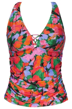 Plus Size|Underwire<Sunsets Escape Hummingbird Cove Emerson Tankini Top