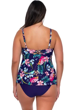 Plus Size|Wire-Free<Sunsets Escape Island Getaway Tori Tankini Top