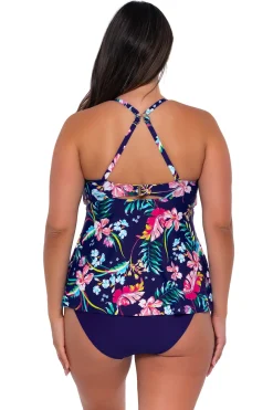 Plus Size|Wire-Free<Sunsets Escape Island Getaway Tori Tankini Top