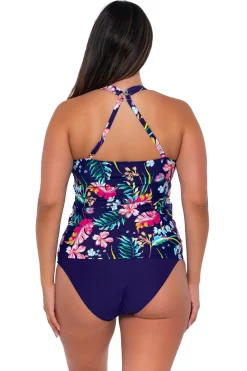 Plus Size|Underwire<Sunsets Escape Island Getaway Emerson Tankini Top