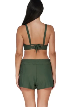 Plus Size<Sunsets Escape Island Green Laguna Swim Short Bottom