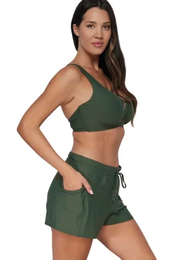 Plus Size<Sunsets Escape Island Green Laguna Swim Short Bottom
