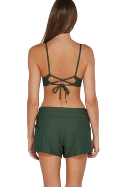 Plus Size<Sunsets Escape Island Green Laguna Swim Short Bottom