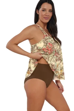 Plus Size|Wire-Free<Sunsets Escape Island Spice Sadie Tankini Top