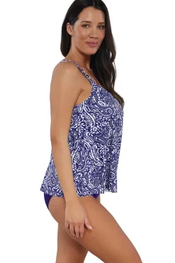 Plus Size|Wire-Free<Sunsets Escape Marina Sadie Tankini Top