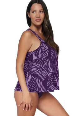 Plus Size|Wire-Free<Sunsets Escape Mystic Palms Sadie Tankini Top
