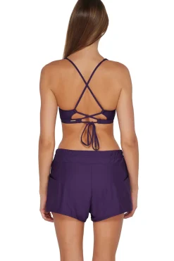 Plus Size<Sunsets Escape Paradise Plum Laguna Swim Short Bottom