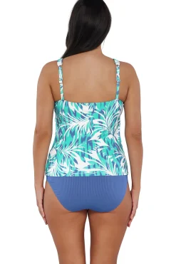 Plus Size|Underwire<Sunsets Escape Sea Breeze Sandbar Rib Emerson Tankini Top