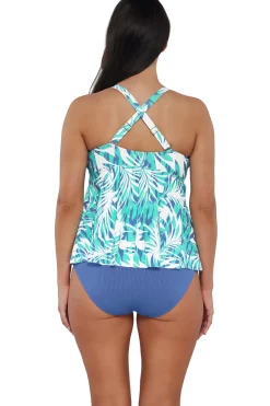 Plus Size|Underwire<Sunsets Escape Sea Breeze Sandbar Rib Marin Tankini Top
