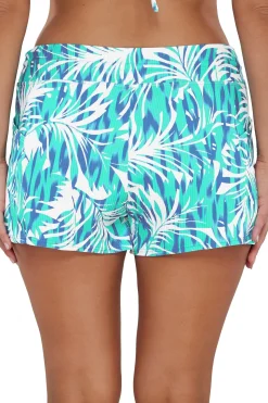 Plus Size<Sunsets Escape Sea Breeze Sandbar Rib Laguna Swim Short