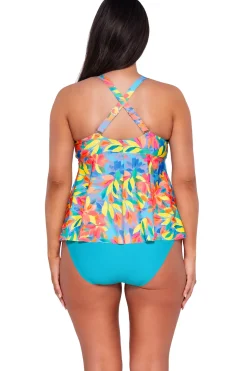 Plus Size|Underwire<Sunsets Escape Shoreline Petals Marin Tankini Top