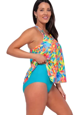 Plus Size|Wire-Free<Sunsets Escape Shoreline Petals Sadie Tankini Top