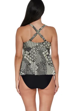 Plus Size|Underwire<Sunsets Escape Venice Seagrass Texture Marin Tankini Top