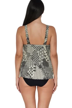Plus Size|Wire-Free<Sunsets Escape Venice Seagrass Texture Sadie Tankini Top