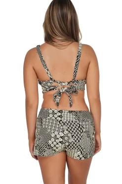 Plus Size<Sunsets Escape Venice Seagrass Texture Laguna Swim Short Bottom