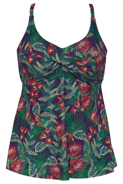 Plus Size|Wire-Free<Sunsets Escape Welcome To Rio Tori Tankini Top