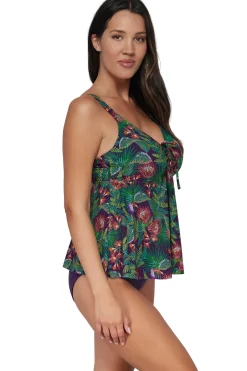 Plus Size|Underwire<Sunsets Escape Welcome To Rio Marin Tankini Top