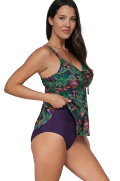 Plus Size|Underwire<Sunsets Escape Welcome To Rio Marin Tankini Top