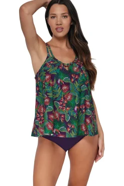 Plus Size|Wire-Free<Sunsets Escape Welcome To Rio Sadie Tankini Top