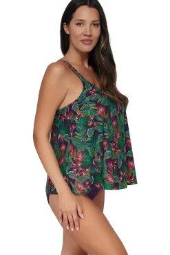 Plus Size|Wire-Free<Sunsets Escape Welcome To Rio Sadie Tankini Top