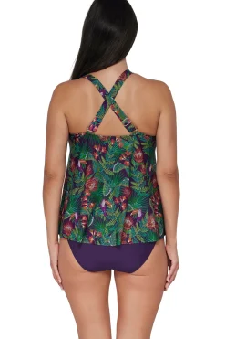 Plus Size|Wire-Free<Sunsets Escape Welcome To Rio Sadie Tankini Top