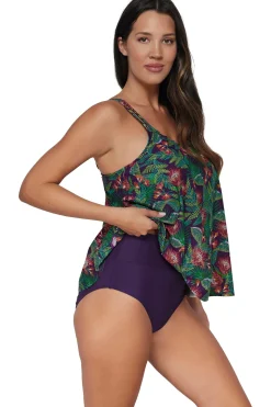 Plus Size|Wire-Free<Sunsets Escape Welcome To Rio Sadie Tankini Top