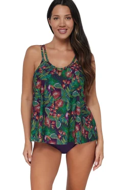 Plus Size|Wire-Free<Sunsets Escape Welcome To Rio Sadie Tankini Top