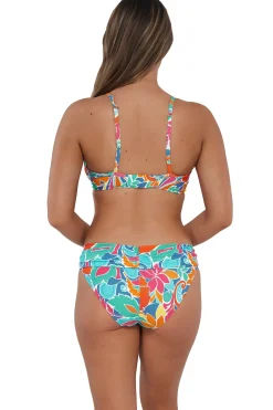 Plus Size|Bikini Bottoms<Sunsets Festive Floral Sandbar Rib Unforgettable Bottom
