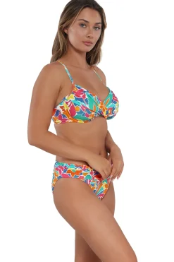 Plus Size|Bikini Bottoms<Sunsets Festive Floral Sandbar Rib Unforgettable Bottom