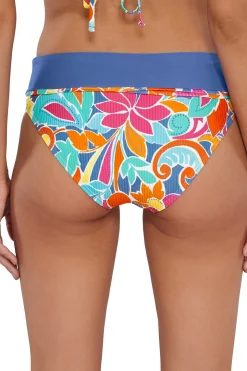 Plus Size|High-Waist<Sunsets Festive Floral Sandbar Rib Capri High Waist Bottom