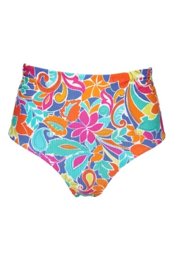Plus Size|High-Waist<Sunsets Festive Floral Sandbar Rib Capri High Waist Bottom