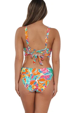 Plus Size|High-Waist<Sunsets Festive Floral Sandbar Rib Hannah High Waist Bottom