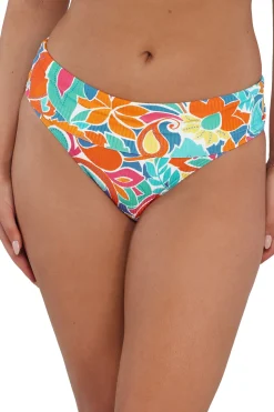 Plus Size|High-Waist<Sunsets Festive Floral Sandbar Rib Hannah High Waist Bottom