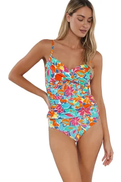 Wire-Free|Tankinis<Sunsets Festive Floral Sandbar Rib Simone Tankini Top