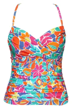 Wire-Free|Tankinis<Sunsets Festive Floral Sandbar Rib Simone Tankini Top