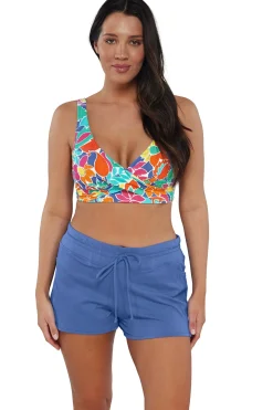 Plus Size|Underwire<Sunsets Festive Floral Sandbar Rib Elsie Top
