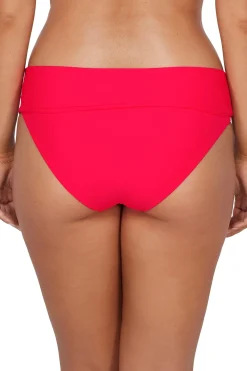 Plus Size|Bikini Bottoms<Sunsets Geranium Capri High Waist Bottom