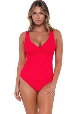 Plus Size|Underwire<Sunsets Geranium Elsie Tankini Top