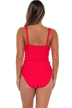 Plus Size|Underwire<Sunsets Geranium Elsie Tankini Top