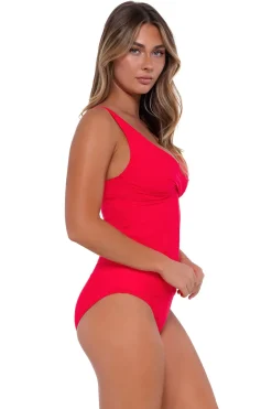 Plus Size|Underwire<Sunsets Geranium Elsie Tankini Top