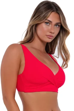 Plus Size|Bikini Tops<Sunsets Geranium Elsie Top