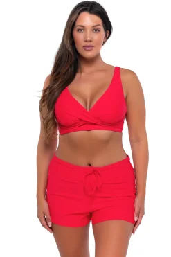 Plus Size|Bikini Tops<Sunsets Geranium Elsie Top