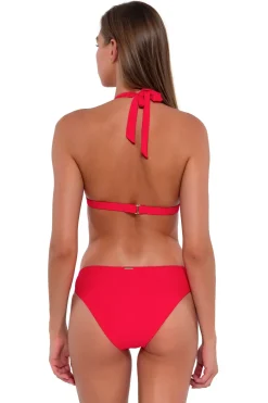 Wire-Free|Bikini Tops<Sunsets Geranium Faith Halter Top