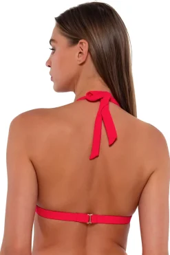 Wire-Free|Bikini Tops<Sunsets Geranium Faith Halter Top