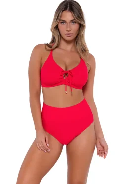 High-Waist<Sunsets Geranium Hannah High Waist Bottom